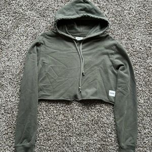 Womens Nash cropped army green sweatshirt